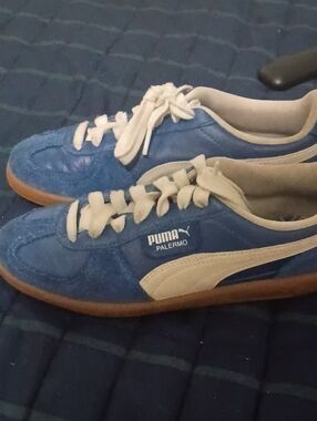 Puma Palermo Suede Sneakers in Blue and White